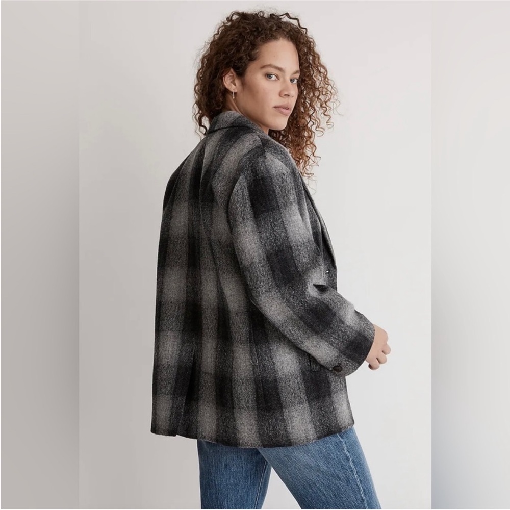 MADEWELL The Oversized Dorset Blazer in Buffalo Check Boiled Wool
